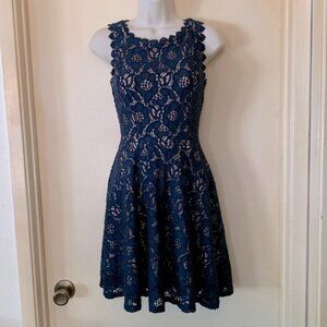 City Studio blue lace sleeveless sundress size 3 (junior)